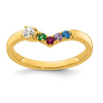 14K 4 Genuine Birthstone with Diamond Mother's Ring view