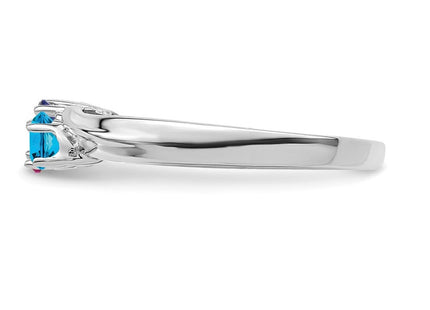 14K white gold mother ring