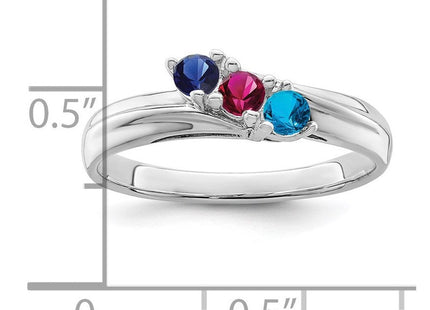 14K white gold mother ring, alternate view