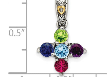 Sterling silver diamond mother pendant, alternate view
