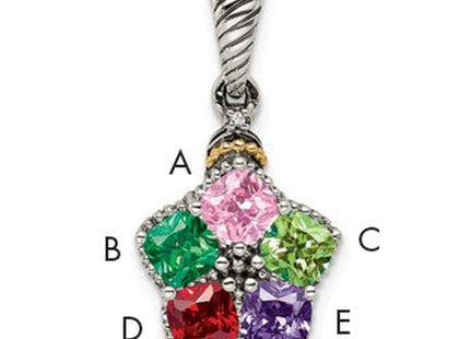 Sterling silver diamond mother pendant, another view