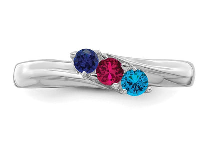 14K white gold mother ring, another view