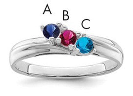 14K white gold mother ring, further view