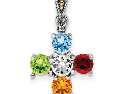 Sterling silver diamond mother pendant, further view