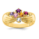 14K 6 Genuine Stone Family Ring view
