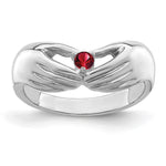 14K White Gold 1 Genuine Stone Family Ring view