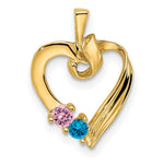 14K 2 Genuine Stone Family Pendant view