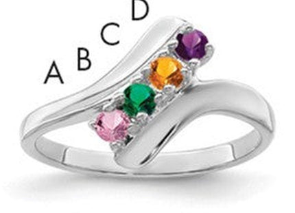 14K white gold mother ring