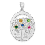 Sterling Silver/Rhod-plated 5 Birthstone with 14k Bezel Family Pendant view 2