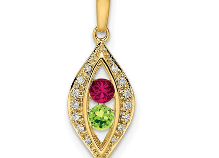 14K gold diamond family pendant, alternate view