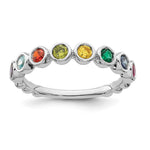 14K White Gold 8 Birthstone Mother's Ring view