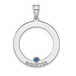 SS/Rhod-plated 1 Birthstone Circle with 14K Bezel Family Pendant view