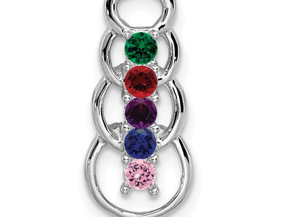 14K white gold family pendant, alternate view