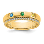 14K 3 Genuine Birthstone and Diamond Mother's Ring view