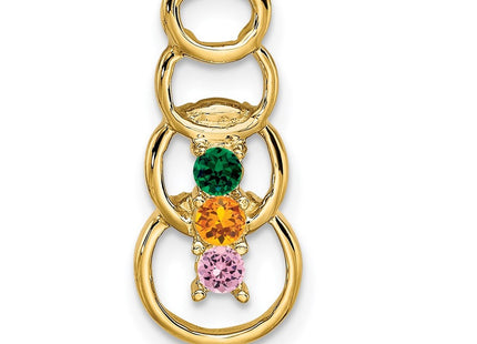 14K gold family pendant, alternate view