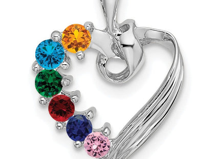 14K white gold family pendant, alternate view