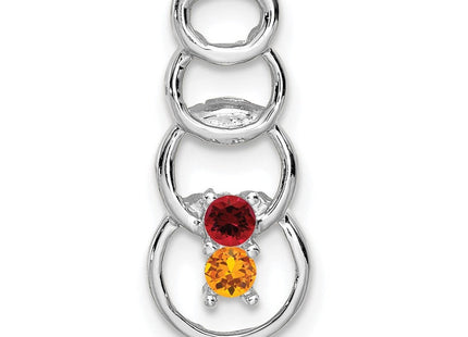 14K white gold family pendant, alternate view
