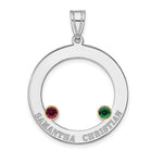 SS/Rhod-plated 2 Birthstone Circle with 14K Bezel Family Pendant view
