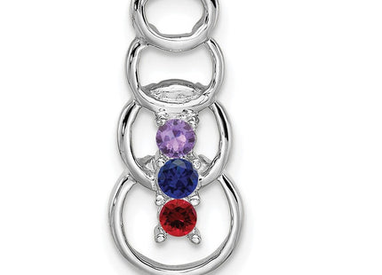 14K white gold family pendant, alternate view