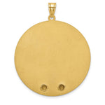 14K Yellow Gold Circle w/2 Birth Flower and Birthstone Pendant view