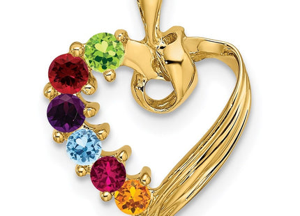 14K yellow gold family pendant, alternate view