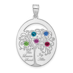 Sterling Silver/Rhod-plated 5 Birthstone with SS Bezel Family Pendant view 2