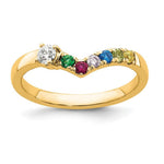 14K 6 Genuine Birthstone with Diamond Mother's Ring view