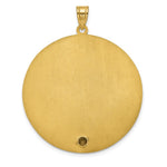 14K Yellow Gold Circle w/1 Birth Flower and Birthstone Pendant view