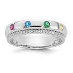 14K White Gold 6 Genuine Birthstone and Diamond Mother's Ring view