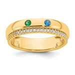 14K 2 Genuine Birthstone and Diamond Mother's Ring view