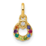 14K Dia Heart w/ 8 Birthstone Mother's Circle Pendant Semi-Mount view