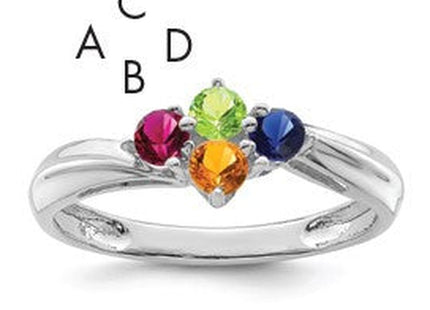 14K white gold mother ring