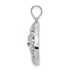 14K White Gold 2 Birthstone Tree of Life Tear Drop Pendant view