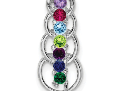 14K white gold family pendant, alternate view