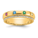 14K 6 Genuine Birthstone and Diamond Mother's Ring view