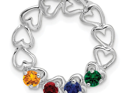 14K white gold family pendant, alternate view