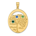 Sterling Silver/Gold-plated 3 Birthstone with SS Bezel Family Pendant view