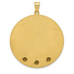 14K Yellow Gold Circle w/3 Birth Flower and Birthstone Pendant view