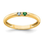 14K Yellow Gold 2 Genuine Birthstone Mother's Ring view