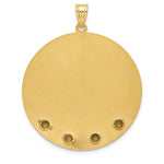 14K Yellow Gold Circle w/4 Birth Flower and Birthstone Pendant view