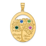 Sterling Silver/Gold-plated 4 Birthstone with SS Bezel Family Pendant view
