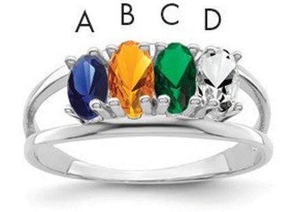 14K white gold mother ring