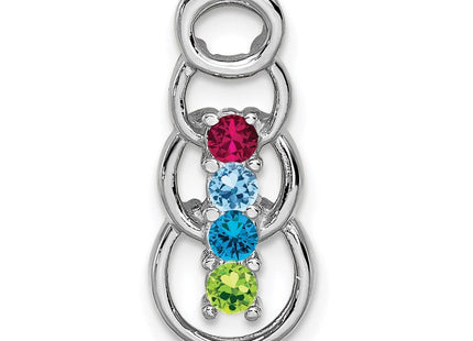 14K white gold family pendant, alternate view