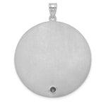 14K White Gold Circle w/1 Birth Flower and Birthstone Pendant view