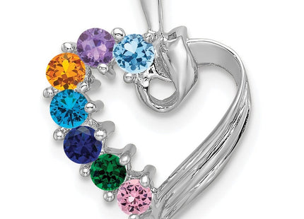 14K white gold family pendant, alternate view