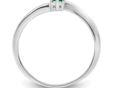 14K white gold mother ring, alternate view