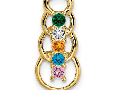 14K gold family pendant, alternate view