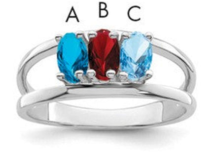 14K white gold mother ring
