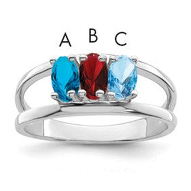14K white gold mother ring