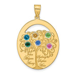 Sterling Silver/Gold-plated 6 Birthstone with SS Bezel Family Pendant view